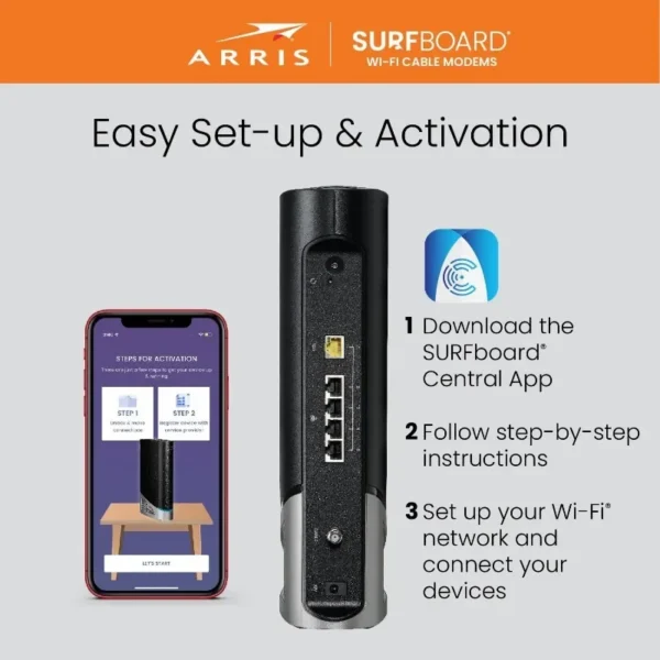 home.(G54) Cable Modem Router Combo   Fast DOCSIS 3.1 Multi  Gigabit & BE 18000 WiFi 7 Router Comcast Xfinity, Cox, Spectrum - Image 6