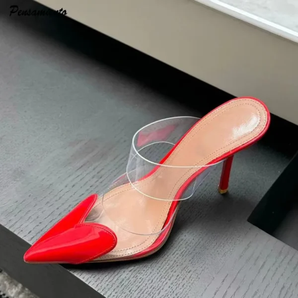 Elegant Pointed Toe Transparent High Heels Shoes