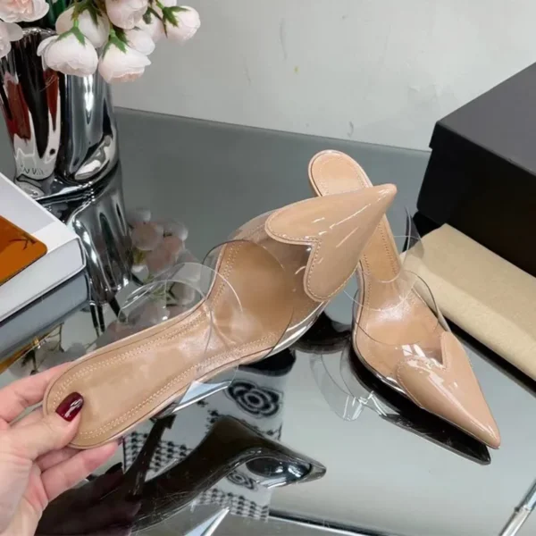 Elegant Pointed Toe Transparent High Heels Shoes - Image 5