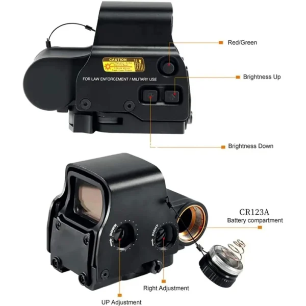 558 Red Dot Sight Holographic Sight Red Green Dot Reflex Sight with Picatinny Weaver 20mm Quick Release Mount - Image 3