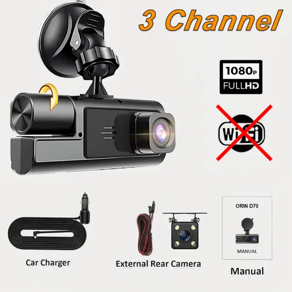 3Camera Car DVR For Car Camera 1080P Video Recorder WIFI Dash Cam Front Rear View Camera Night Vision Black Box Car Accessories - Image 8