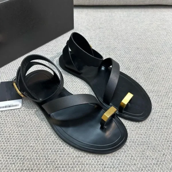 Women's new slotted strap flat clip-toe sandals l - Image 6