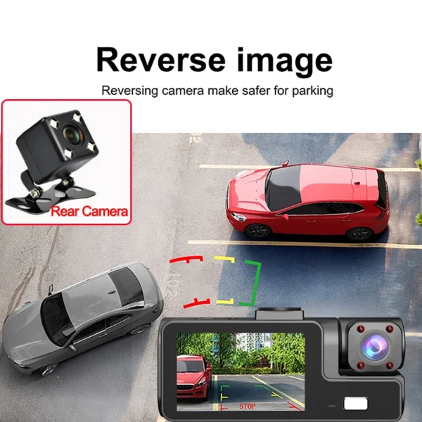 WIFI APP Control Car Dvr 3 Channel 1080P Dash Cam for Cars Front and Rear View Recorder Video Car Camera for Car Assecories - Image 4