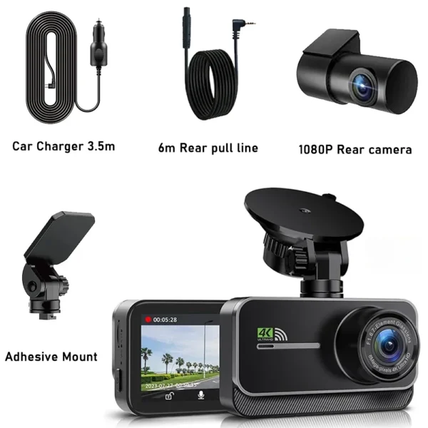 Car Video Surveillance Dash Cam for Cars Car Camera Dash Cam 4K WIFI  Black Box 24H Parking Mode Recorder - Image 7