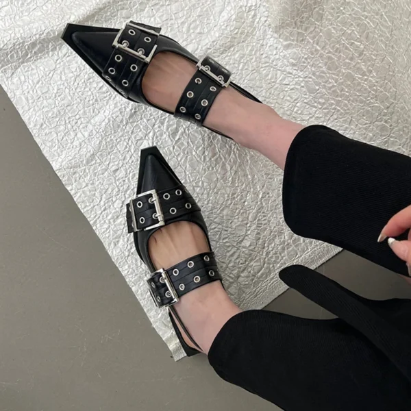 Women Flat Slingback Pointed Toe Casual Sandal Shoes - Image 5