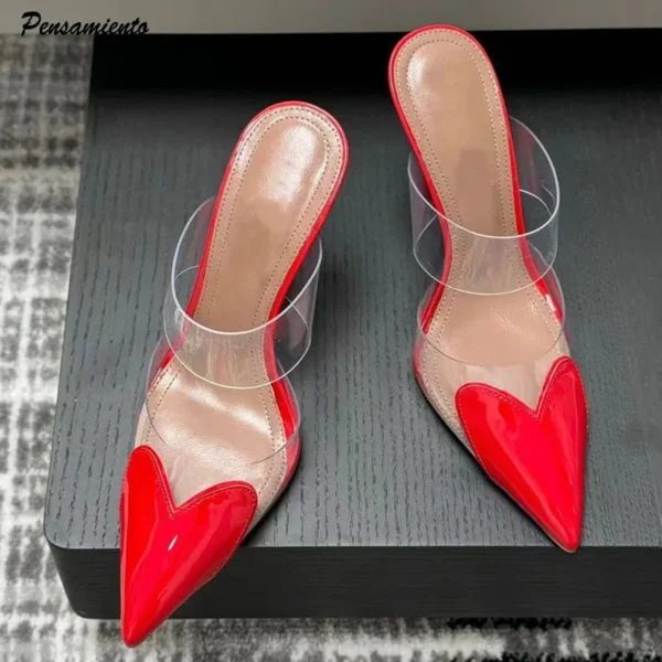 Elegant Pointed Toe Transparent High Heels Shoes - Image 2