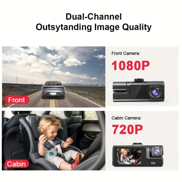 Dash Cam Front and Inside FHD 1080P Recording Car DVR Cam Small Dash Camera for Cars - Image 4