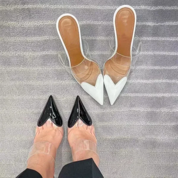 Elegant Pointed Toe Transparent High Heels Shoes - Image 3