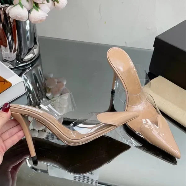 Elegant Pointed Toe Transparent High Heels Shoes - Image 6