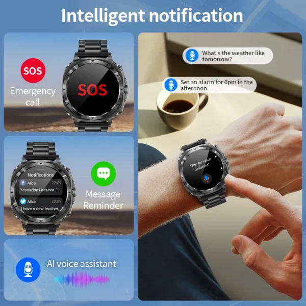 2025 New AI Medical Diagnosis Blood Lipids Uric Acid HRV Monitor Smart Watch Men ECG+PPG NFC Bluetooth Call Health Smartwatch - Image 3