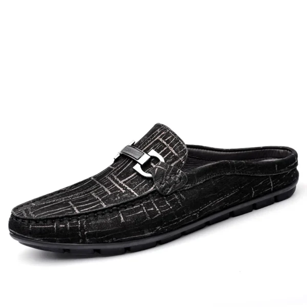 Summer Half Slip On Genuine Leather Formal Loafers - Image 8