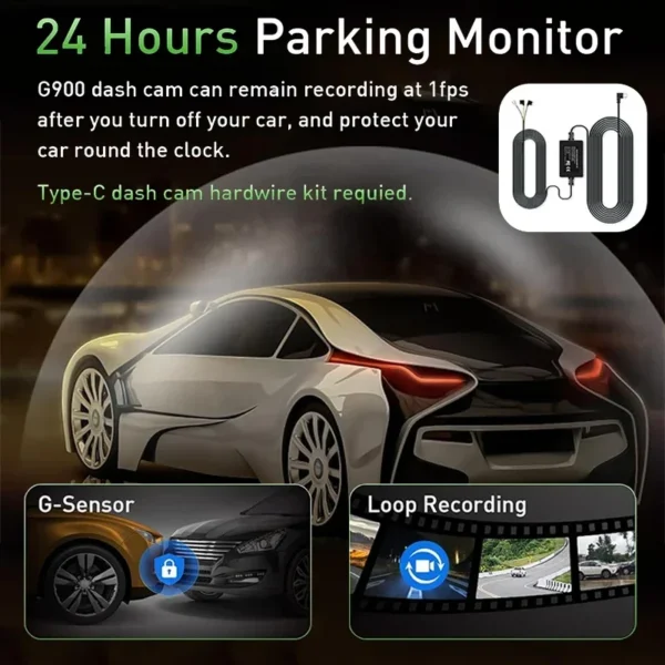 Car Video Surveillance Dash Cam for Cars Car Camera Dash Cam 4K WIFI  Black Box 24H Parking Mode Recorder - Image 6