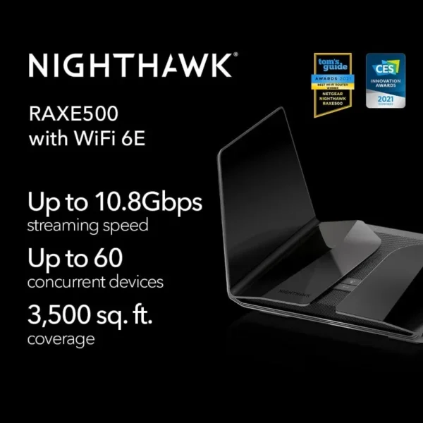 Christmas.Nighthawk WiFi 6E Router (RAXE500) AXE11000 10.8Gbps Wireless Speed – 2.5Gb Internet Port – Tri-Band Gigabit Router - Image 2