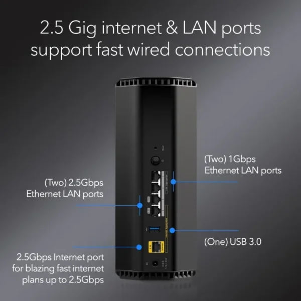 Nighthawk WiFi 7 Router (RS300) BE9300 9.3Gbps Tri-Band Gigabit Gaming Router  100 Devices , USB 3.0, 6Ghz Band - Image 5