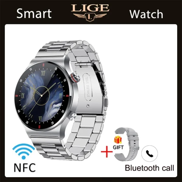 LIGE ECG+PPG Bluetooth Call Smart Watch 2023 Men AMOLED Full Touch Sports NFC Watches Men Smartwatch Waterproof For Android Ios - Image 7