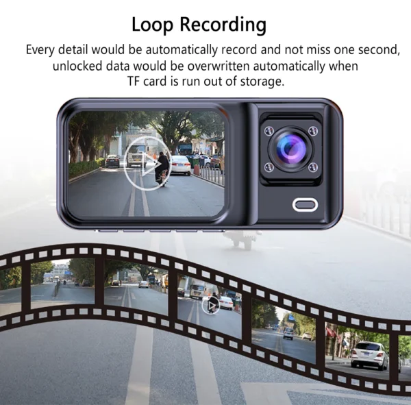 3 Channel Dash Cam for Cars Camera Black Box 1080P Video Recorder Rear View Camera for Vehicle Car DVR car accessories - Image 5